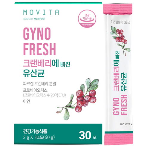 지노프레쉬 크랜베리에 빠진 유산균 30p 제품 이미지